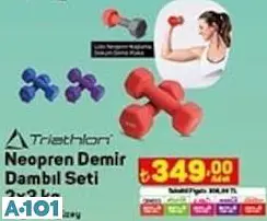 TRİATHLON NEOPREN DEMİR DAMBIL SETİ 2X3KG TRİATHLON NEOPREN DEMİR DAMBIL SETİ 2X3KG